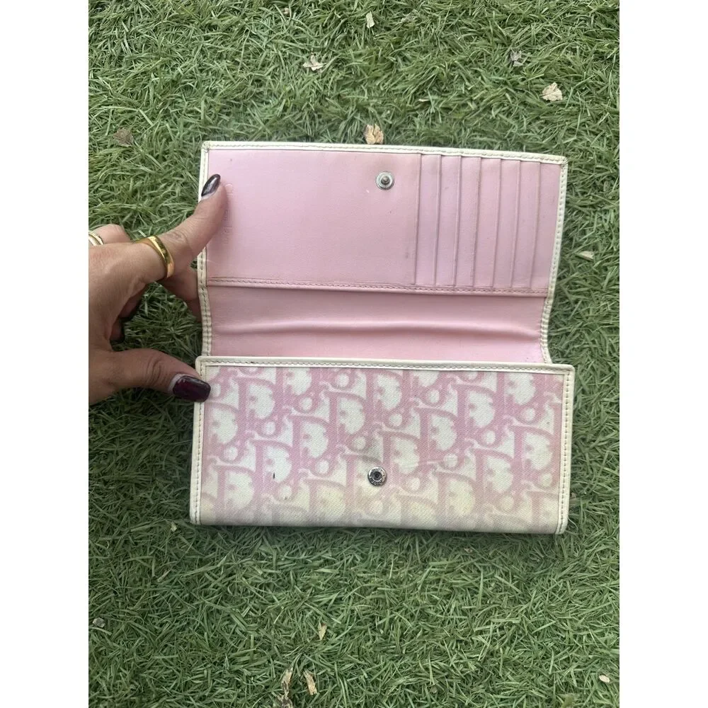 Y2K Christian Dior Trotter Wallet Pink Long Wallet